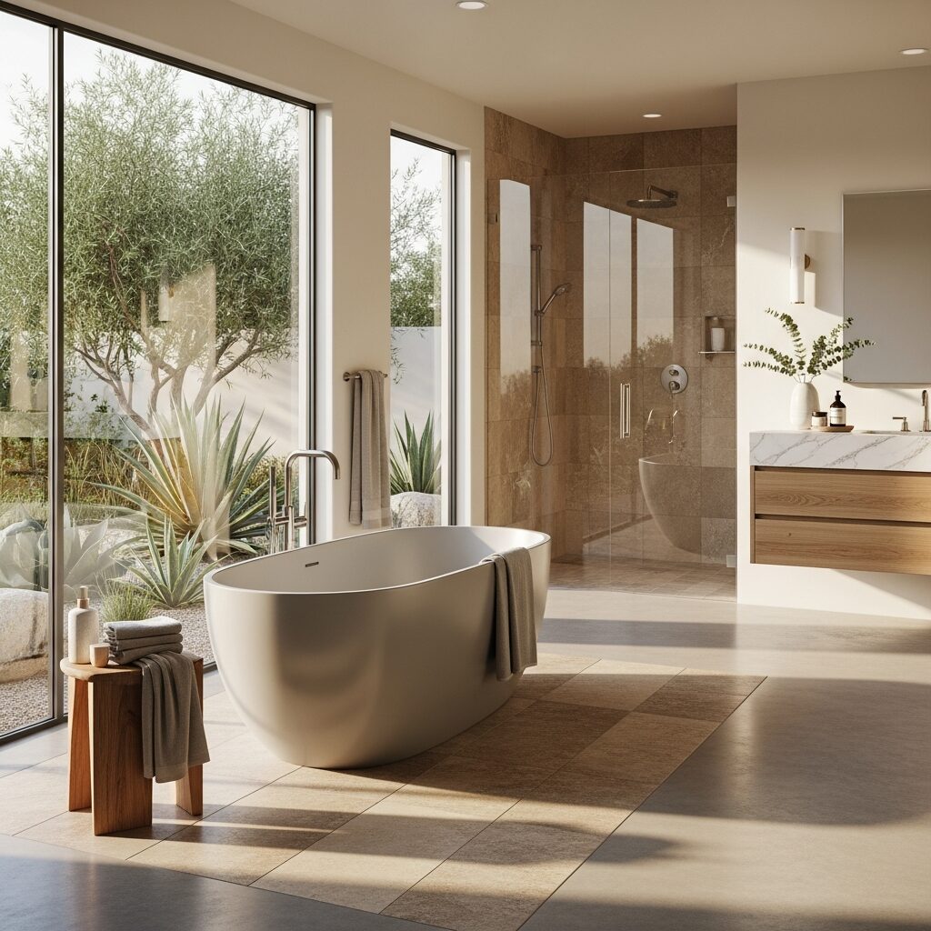 Freestanding soaking tub